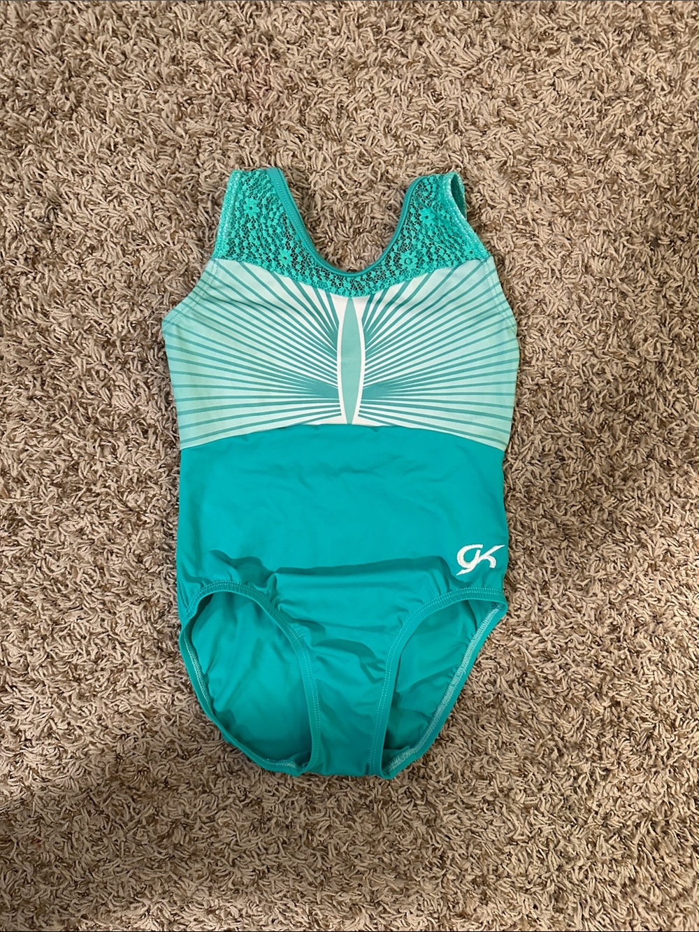 GK Girls' Teal and Mint Tank One-Piece Leotard